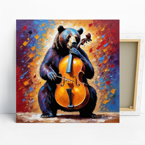 Bear Playing Cello Art