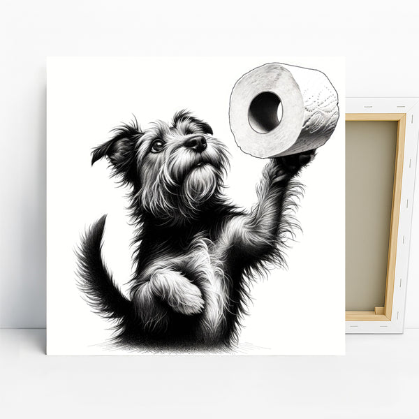 Miniature Schnauzer Toilet Paper Art