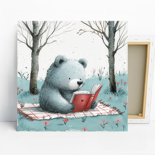 Bear Reading Book Art