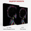 Rainbow Streaks Afro Woman Art - View 2