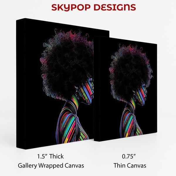 Rainbow Streaks Afro Woman Art - View 2