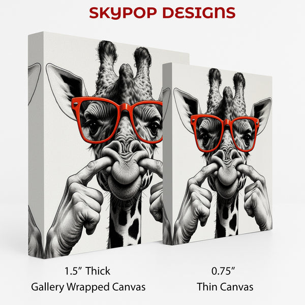 Giraffe with Red Glasses Art - View 2