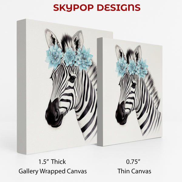Floral Zebra Art - View 2