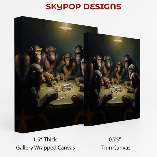 Chimpanzee Poker Night Art - View 2