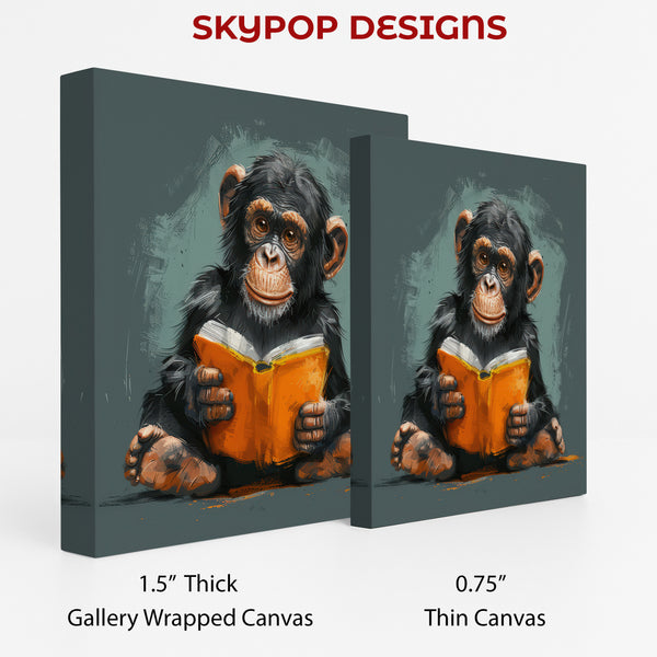 Chimpanzee Reading Art - View 2
