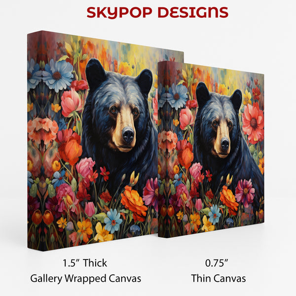 Bear Amongst Flowers Art - View 2