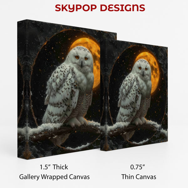 Snowy Owl Moonscape Art - View 2