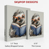 Sloth Bookworm Art - View 2