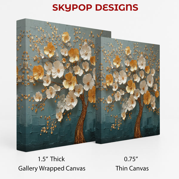 Golden Blossom Tree Art - View 2