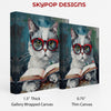 Sophisticated Cat Reading Art - View 2