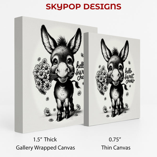 Donkey Holding Flowers Art - View 2