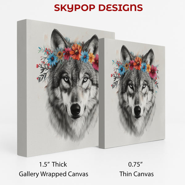 Wolf Floral Crown Art - View 2