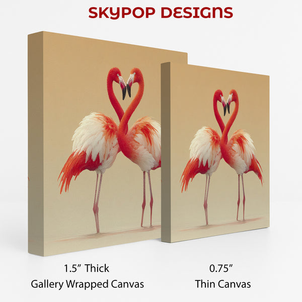 Flamingo Love Heart Art - View 2