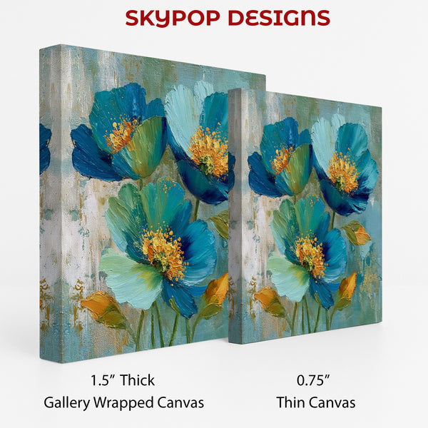 Blue Floral Breeze Art - View 2