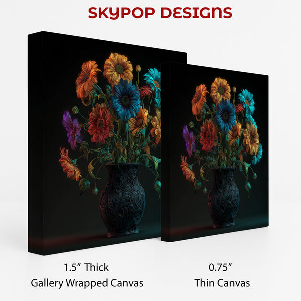 Neon Bloom Vase Art - View 2