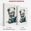 Teddy Bear Reading Book Art - View 2