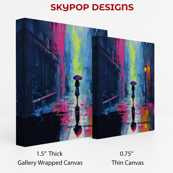 Rainy Evening Cityscape Art - View 2