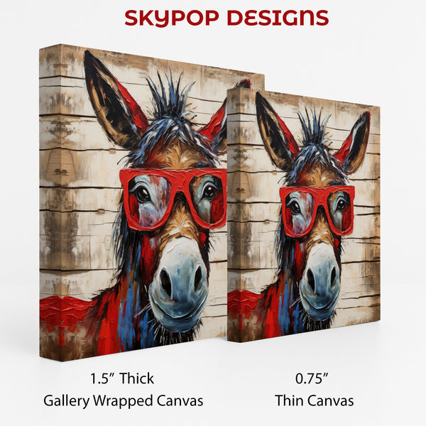 Donkey with Red Glasses Art - View 2