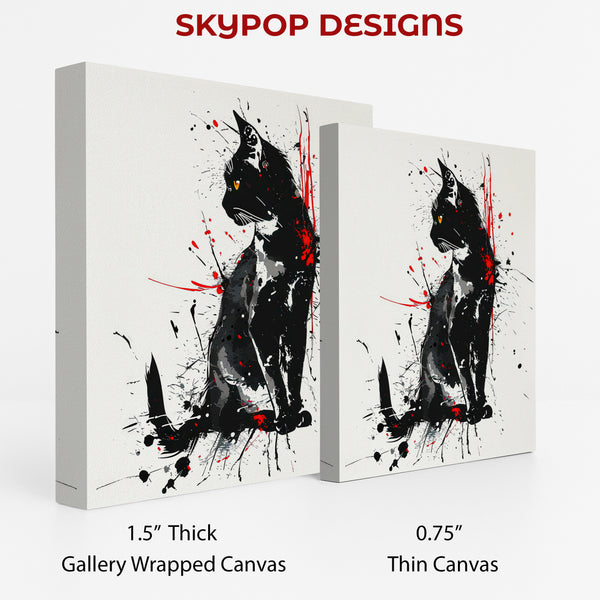 Black Cat Splatter Art - View 2