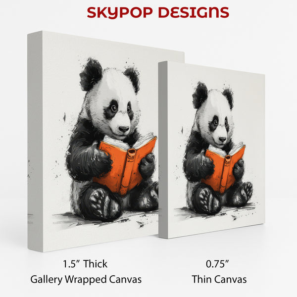 Panda Reading Book Art - View 2