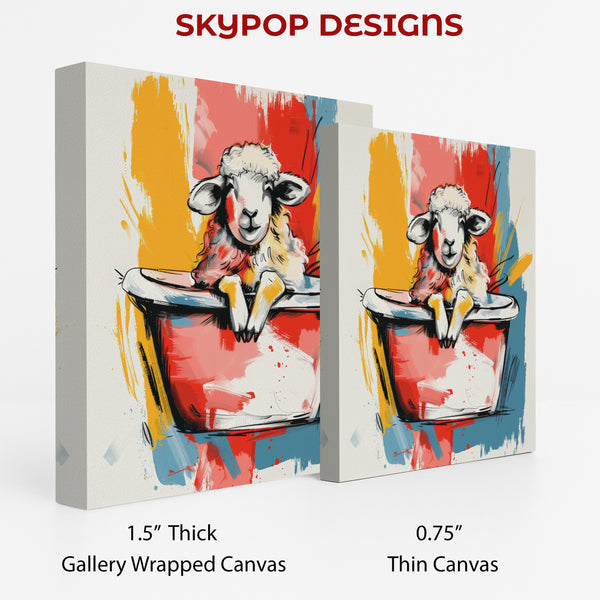 Sheep in Bathtub Art - View 2