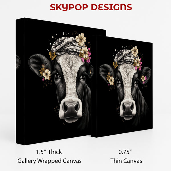 Highland Cow Floral Crown Art - View 2