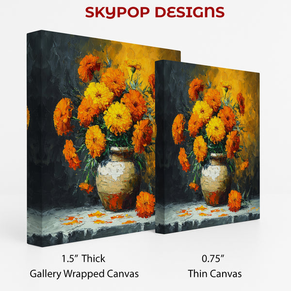 Vibrant Marigold Bouquet Art - View 2