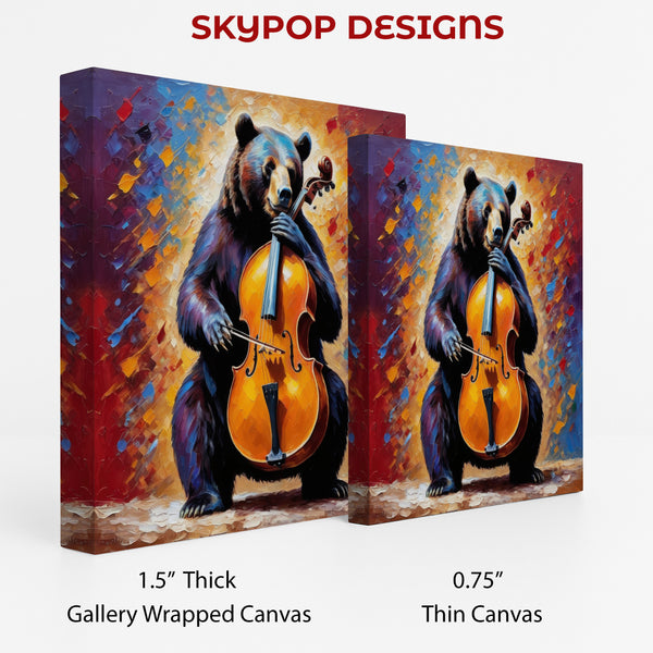 Bear Playing Cello Art - View 2