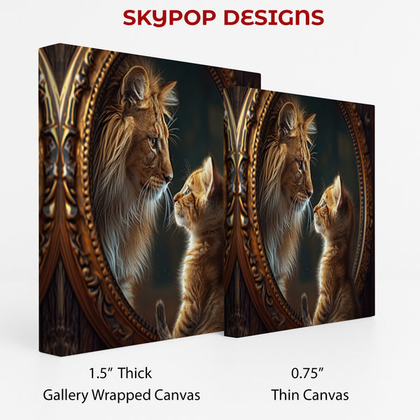 Kitten Lion Mirror Art - View 2