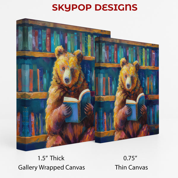 Bear Reading Books Art - View 2