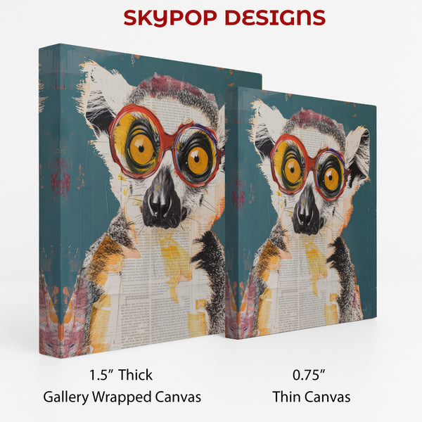 Lemur with Glasses Art - View 2