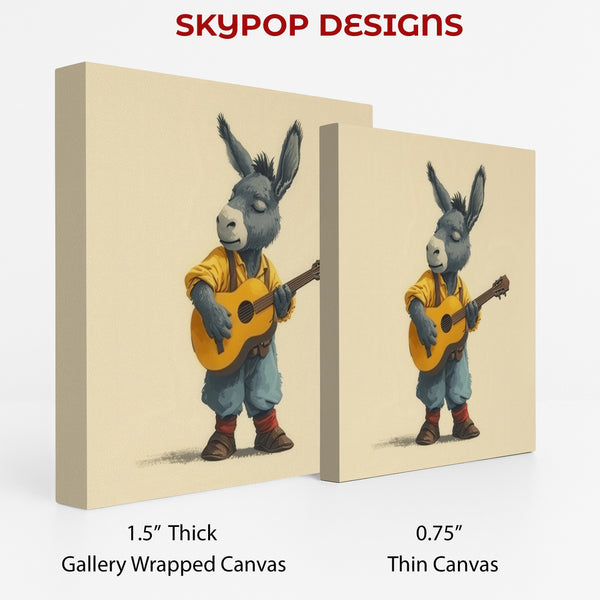 Donkey Playing Guitar Art - View 2