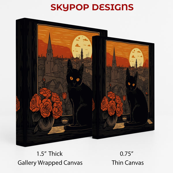 Black Cat Sunset View Art - View 2