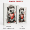 Hedgehog Love Heart Art - View 2