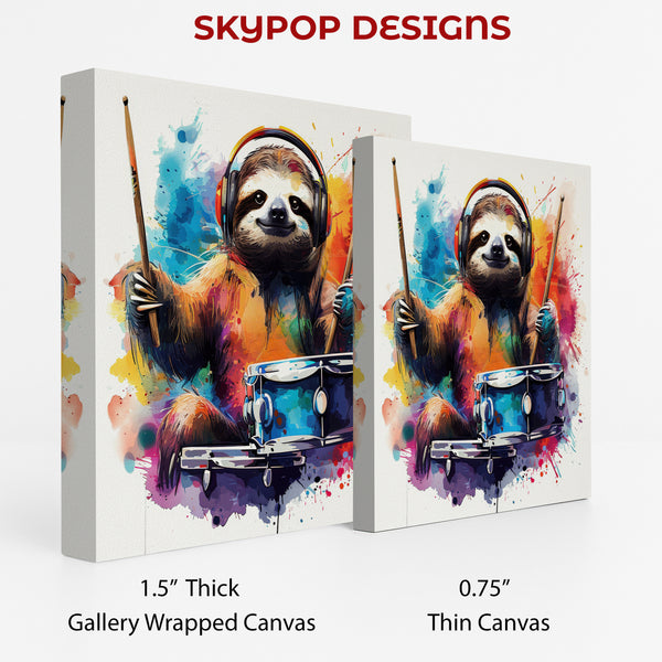Sloth Drummer Art - View 2