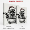 Raccoon Christmas Bath Art - View 2