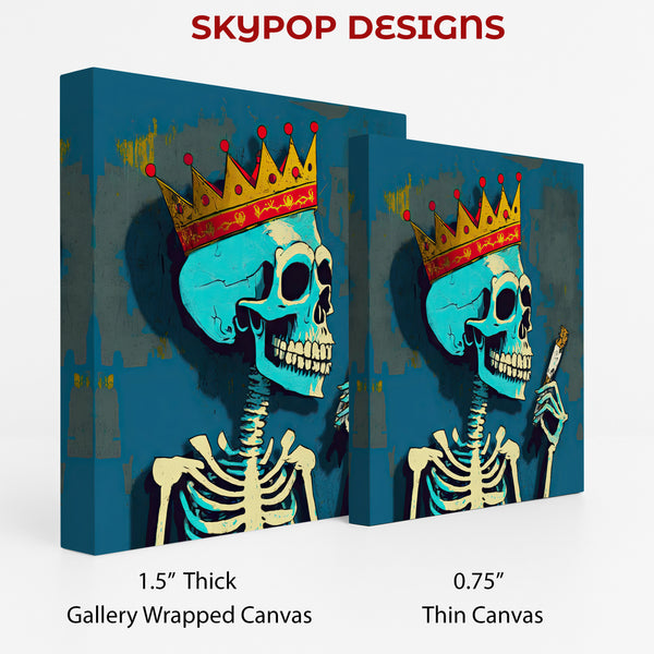 King Skeleton Smoking Art - View 2