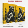 Bear Playing Guitar Moon Art - View 2