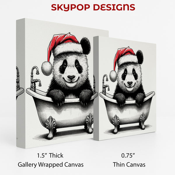 Panda Christmas Bath Art - View 2