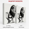 Lion on Toilet Art - View 2