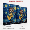 Owl Guitar Starry Night Art - View 2