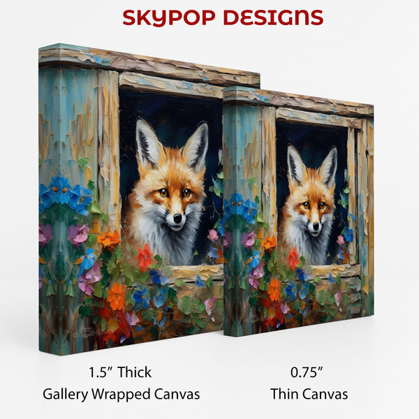 Fox Peeking Window Art - View 2