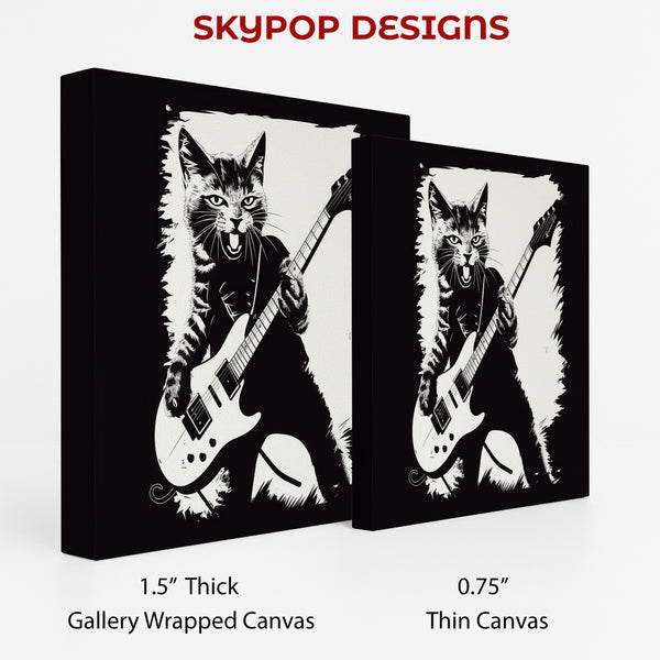 Rock Star Cat Guitar Art - View 2