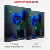 Deep Blue Floral Art - View 2