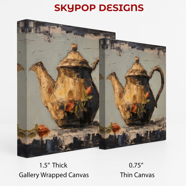 Vintage Teapot With Roses Art - View 2