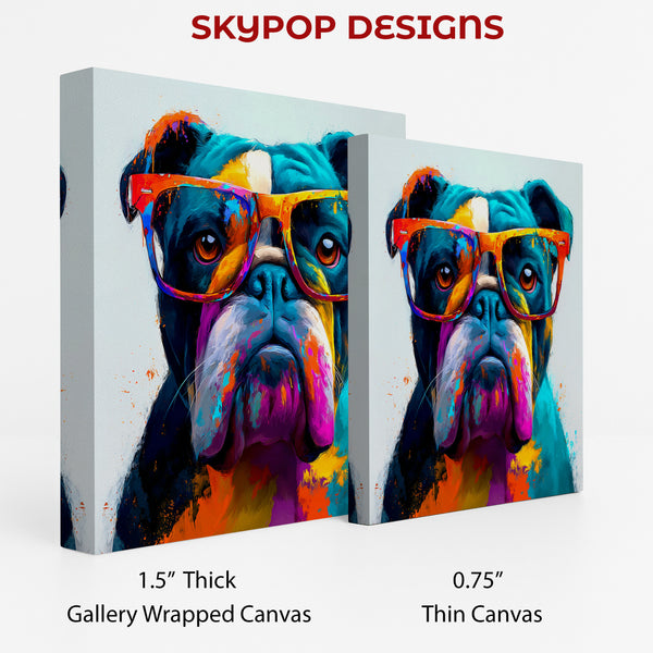 Bulldog With Glasses Art - View 2