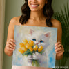 Kitten Yellow Tulips Art - View 3