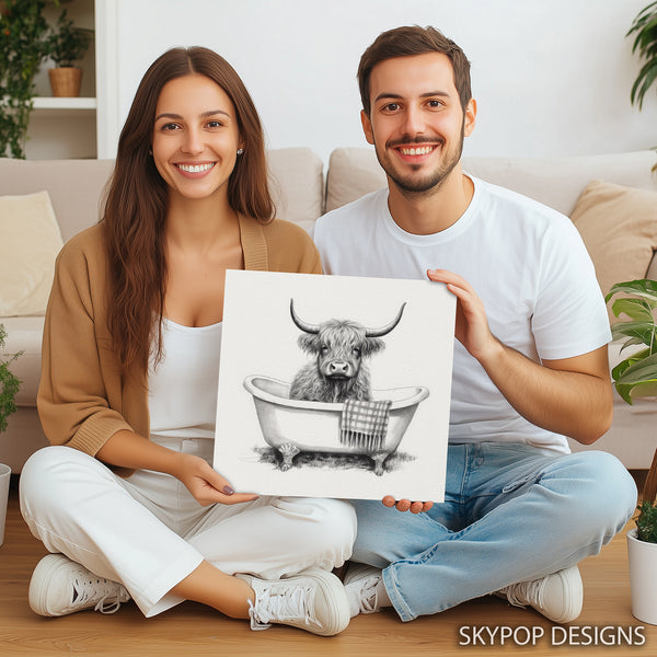 Highland Cow Bath Art - View 3