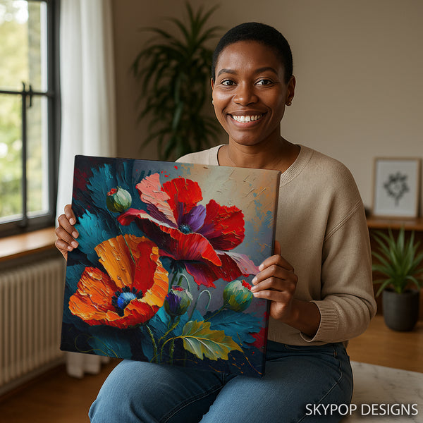 Vibrant Poppy Bloom Art - View 3