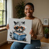 Raccoon Reading Art - View 3